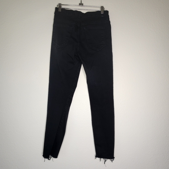 Mother Washed Black High Waisted Looker Frayed Ankle Jeans 27 - Picture 3 of 8